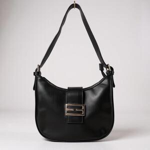 Women’s Black Faux Leather Small Hobo Bag